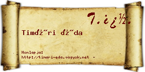 Timári Éda névjegykártya